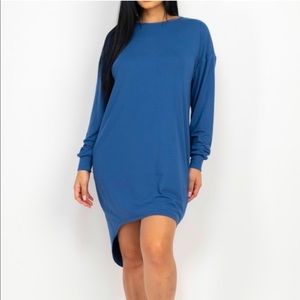 Oversized Tunic Dress/Blouse - Blue Haze